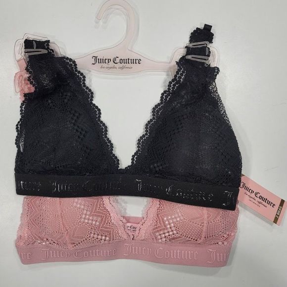 Juicy Couture Sexy Lace Bralette 2 Set Sz MD